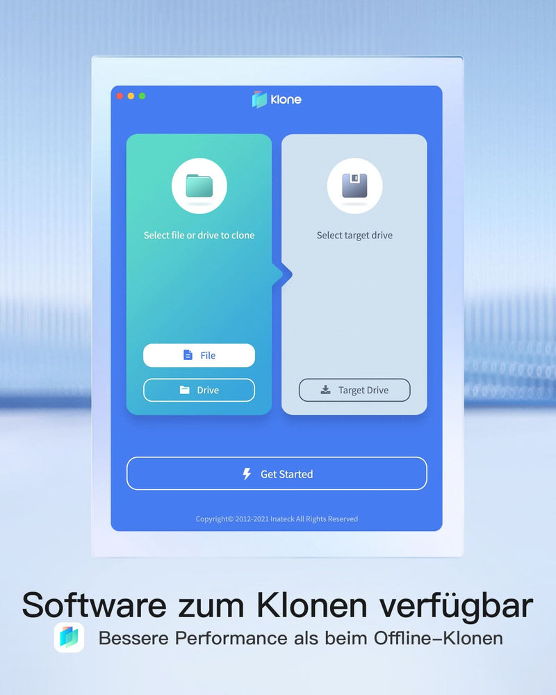 USB 3.2 Gen 2 Festplatten-Dockingstation, NUR für 2,5 Zoll SATA SSD/HDD, mit Klon-Software, FD2025