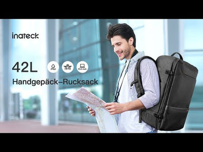 Inateck 42L Supergroßer Handgepäck Reiserucksack für 15,6 Laptop, Flug Genehmigt Kabinenrucksack, BP03005